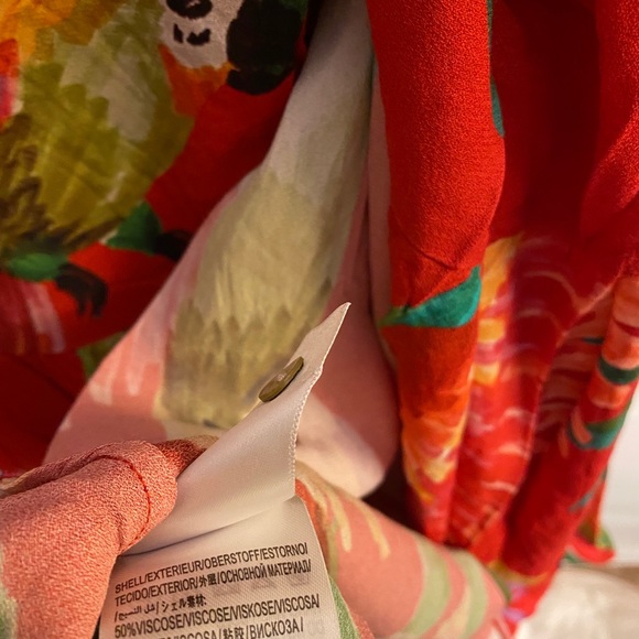 New Farm Rio Red Macaw Bird Print Wrap Dress M - Picture 15 of 15